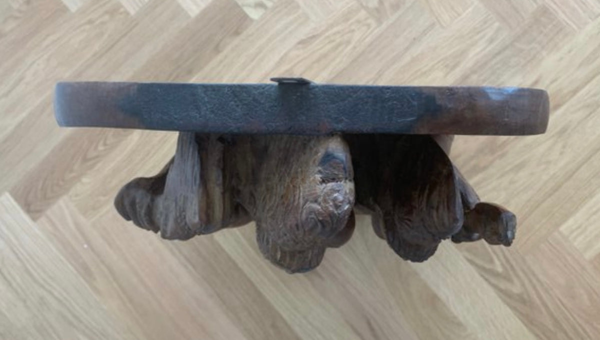 Pannello d'Arredo Indiano in Legno massiccio Intagliato 62cm – Scultura Divinità Indiane Shiva e Parvati su Elefante