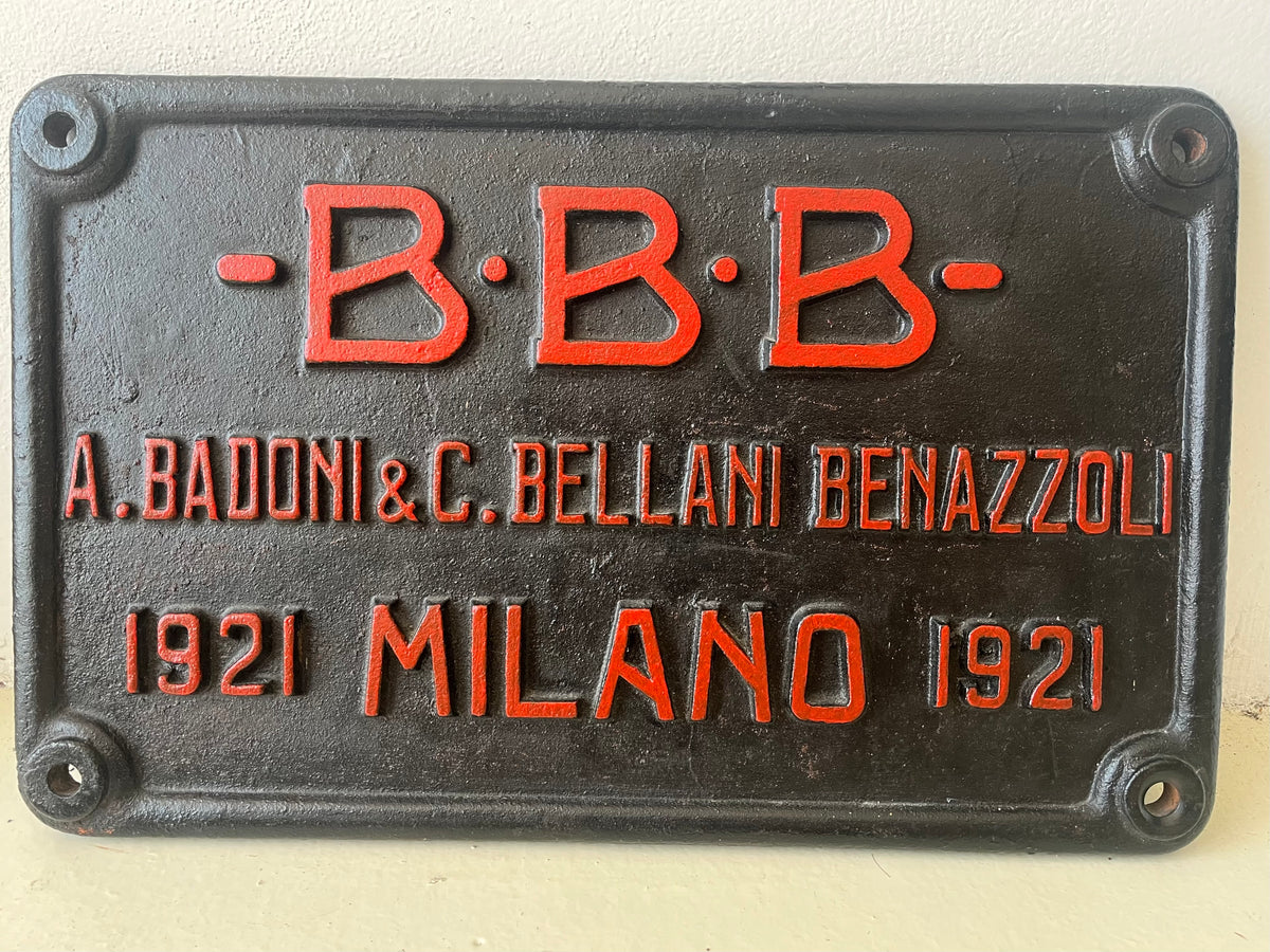 Rare Cast Iron Industrial Plaque - 1921 - 51x32 cm - Industrial Archaeology