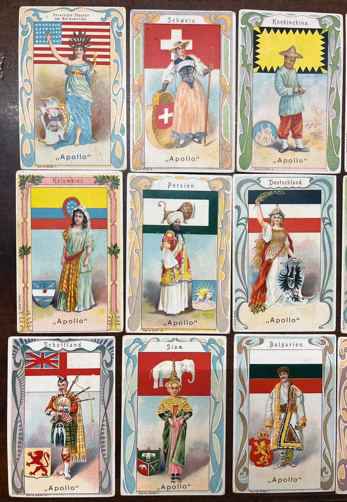 Lotto Figurine pubblicitarie '800 - Apollo Wien - Nazioni e Costumi del mondo - Sammelbilder