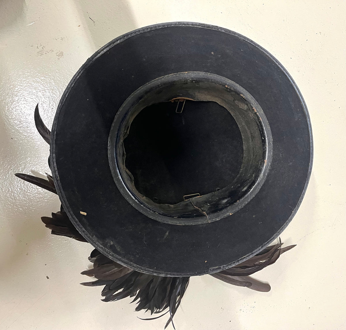 Cappello Bersagliere Militare Originale "Vaira" Completo di Piumetto e Fregio
