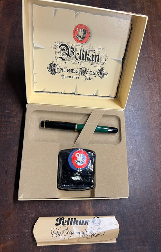 Set Regalo Vintage Pelikan GV 150/481 – Penna Stilografica M150 e Inchiostro 4001 (Anni '80 - Made in W. Germany)