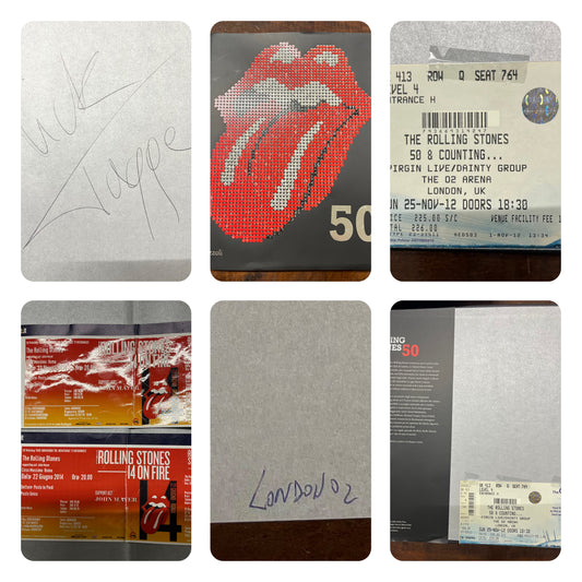 The Rolling Stones 50 - Signed by Mick Jagger + 3 Concert Tickets