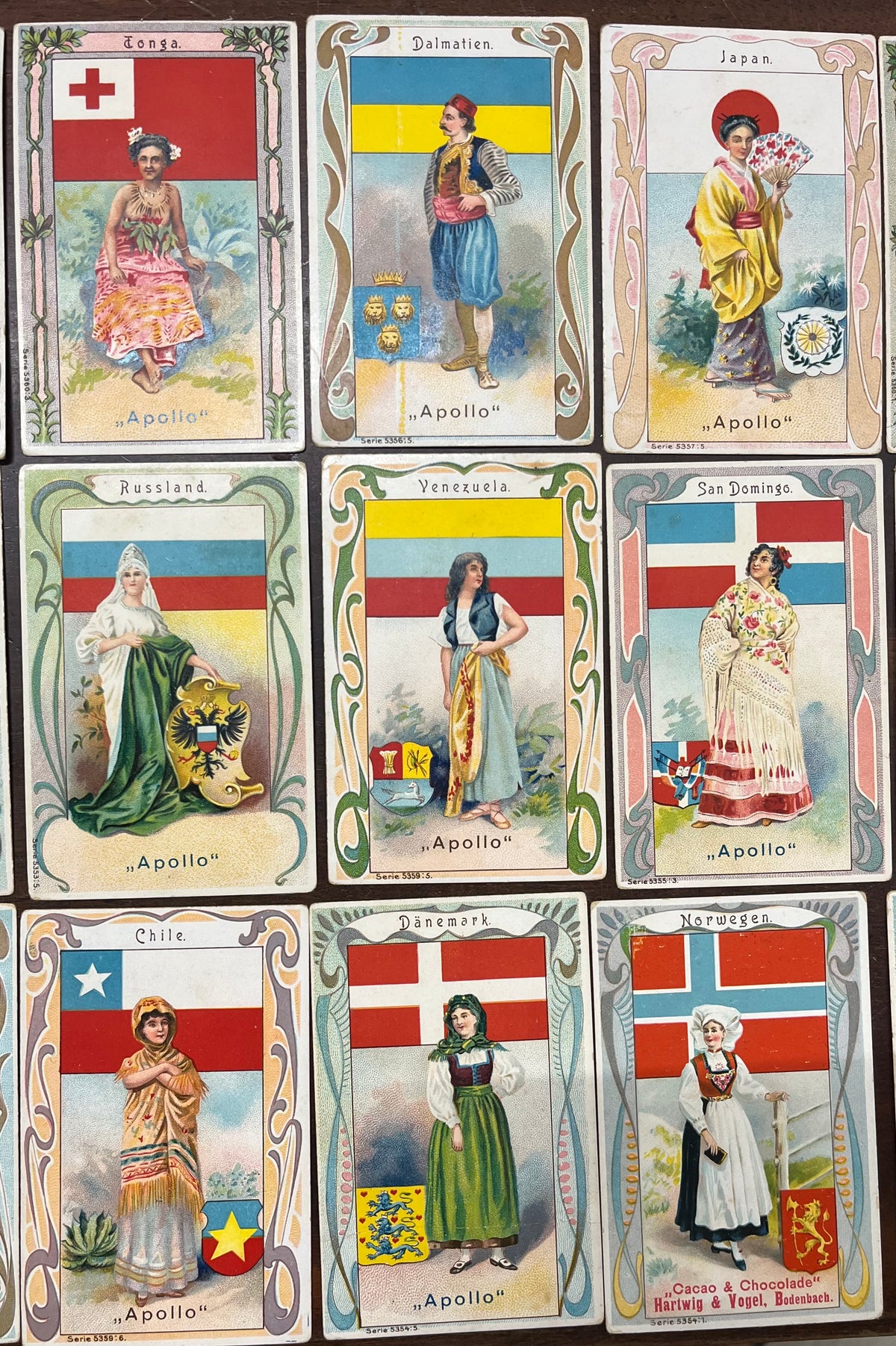Lotto Figurine pubblicitarie '800 - Apollo Wien - Nazioni e Costumi del mondo - Sammelbilder