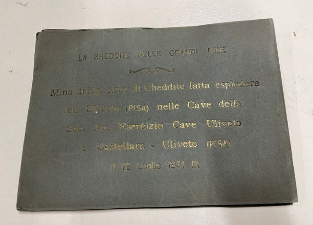 Album Fotografico Epoca 1931 - Esplosione Mina Cheddite Cave Uliveto (Pisa)